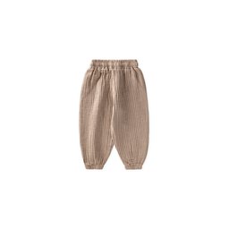 بنطلون شالوار موسلين للأطفال 1-6 سنوات - مخطط رفيع لون فيزون Muslin Harem Pants for Kids 1-6 Years - Thin Striped Vizon