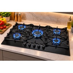 طباخ غاز بلت إن إمبليوم 5 شعلات  90 سم Embleme  Built-in Gas Hob  5 SABAF Italian Burners