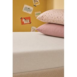 شرشف سرير مطاطي 90x190 سم - بيج Fitted Bed Sheet 90x190 cm - Beige