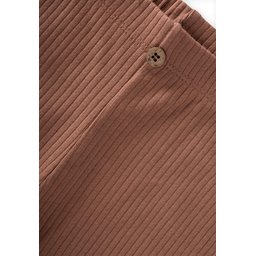 ليقنز مضلع للأطفال 5-10 سنوات - بني Ribbed Leggings for Kids 5-10 Years - Brown