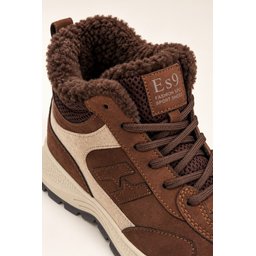 حذاء سنيكرز نسائي شتوي Muggo NORTEX فرو بسحاب ونعل سميك - بني Muggo NORTEX Fur Lined Zipper Thick Sole Lace-up Winter Women's Sneaker Boots - Brown