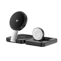 شاحن لاسلكي قابل للطي 3 في 1 بتقنية Qi2 (Wi-W028) Wiwu Qi2 3 in 1 Foldable Wireless Charger Wi-W028
