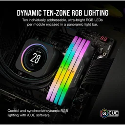ذاكرة كمبيوتر مكتبي كورسير فينجينس آر جي بي بسعة 16 جيجابايت DDR5 تردد 6000 CORSAIR Vengeance RGB 16GB 288-Pin PC RAM DDR5 6000 (PC5 48000) Desktop Memory