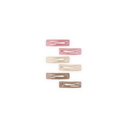 مجموعة مشابك شعر كبس 6 قطع - إيكرو، فيزون، بودرة Snap Hair Clips Set of 6 - Ecru, Vizon, Powder