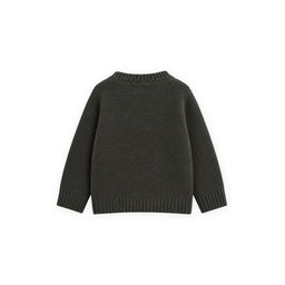 Links سترة كارديجان للأطفال بياقة V وتصميم وردة - أخضر كاكي (2-7 سنوات) Links Kids' V-Neck Rose Design Cardigan - Khaki Green (2-7 Years)