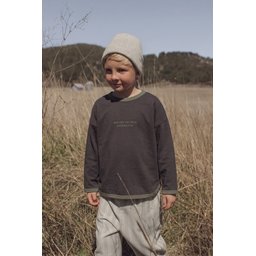تيشيرت أطفال بأكمام طويلة وقصة واسعة، قطن 100%، لون أنثراسيت Kids' Loose Fit Long Sleeve T-Shirt, 100% Cotton, Anthracite