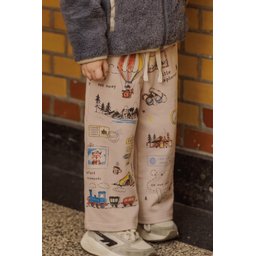 بنطلون أطفال مطبوع من 2-7 سنوات - بيج Printed Kids Trousers for 2-7 Years - Beige