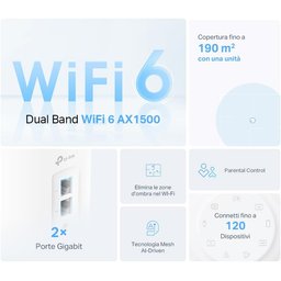 تي بي-لينك ديكو X10 AX1500 – نظام واي فاي 6 شبكي للمنزل بالكامل (وحدة واحدة) TP-Link Deco X10 AX1500 (1-Pack) Whole Home Mesh Wi-Fi 6 System