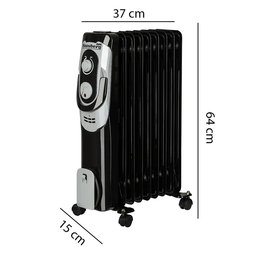 مدفأة زيت كهربائية هاوسبيرغ Hausberg بقوة 2000W – أسود Hausberg HB-8910NG Electric Oil Heater - 2000W - Black