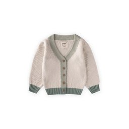 كارديجان تريكو بأزرار للأطفال 2-8 سنوات - أخضر طبيعي Knitted Buttoned Cardigan for Kids 2-8 Years - Natural Green