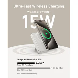 انكر - شاحن طوارئ مغناطيسي بتقنية Qi2 بقدرة 10000 مللي امبير وبقوة شحن 27 واط - ابيض Anker MagGo Qi2 Power Bank 10K mAh 27W White