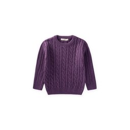 كنزة أطفال محبوكة بنفسجية - 1-8 سنوات Kids' Cable Knit Sweater - Purple, 1-8 Years