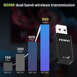ادابتر وايفاي وبلوتوث FENVi AX900 WiFi 6 +  Bluetooth USB Adapter for PC FENVi AX900 WiFi 6 +  Bluetooth USB Adapter for PC