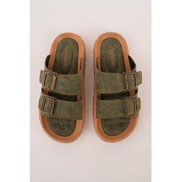 شبشب رجالي MUGGO AUGUSTA يومي بحزامين قابلين للتعديل - كاكي Muggo AUGUSTA Men's Adjustable Double Buckle Casual Slippers - Khaki