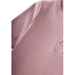 تولوم مضلع بأساور للأطفال 0-3 سنوات - ليلكي Ribbed Cuff Baby Romper 0-3 Years - Lilac