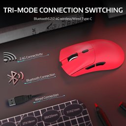 ماوس ألعاب أتاك شارك R1 فائق الخفة، لاسلكي ثلاثي الاتصال وقابل للشحن ATTACK SHARK R1 Tri-Mode Ultra-Lightweight Wireless Gaming Mouse