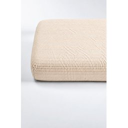 ملاية سرير موسلين مطاطية مقاومة للماء 90x190x20 سم - أخضر بخطوط رفيعة Muslin Fitted Sheet Waterproof 90x190x20 cm - Green Thin Striped