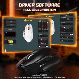 ماوس ألعاب أتاك شارك V6 فائق الخفة، ثلاثي الاتصال مع قاعدة شحن مغناطيسية RGB ATTACK SHARK V6 Ultra-Light Tri-Mode Gaming Mouse with RGB Magnetic Charging Dock