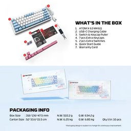 لوحة مفاتيح الألعاب الميكانيكية Fantech MK611 ATOM X63 بإضاءة RGB Fantech MK611 Mechanical Gaming Keyboard with LED Lighting