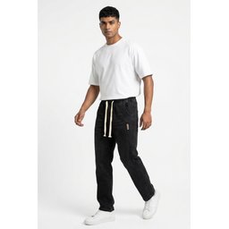 بنطلون جينز رجالي بقصة مريحة Baggy 30076 - أسود Men's Relaxed Fit Baggy Jeans 30076 - Black