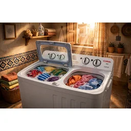 غسالة كورال 29 كيلو حوضين Coral 29kg Twin Tub Washing Machine