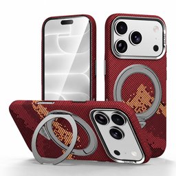 كفر آيفون 18 برو ماكس كيفلار من سيلادا مع ماك سيف ومسند دوّار iPhone 18 Pro Max SULADA Kevlar MagSafe 360° Rotating Case