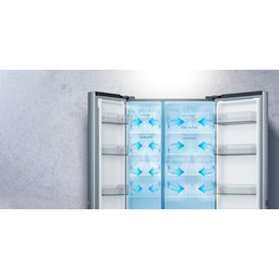 ثلاجة هايسنس بابين متقابلين 869 لتر RS869N4ASU Side-by-Side Refrigerator 869L – Inox