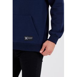 سويت شيرت رجالي بغطاء رأس وجيب كانجارو، مبطن بالقطن - كحلي Men's Cotton-Lined Hooded Sweatshirt with Kangaroo Pocket - Navy Blue