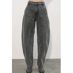6689 بنطلون جينز نسائي بخصر عالٍ وقصة باجي - أنثراسيت 6689 Women's High-Waist Baggy Jeans - Anthracite