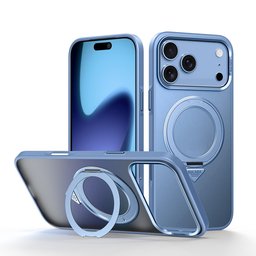 كفر آيفون 18 برو ماكس أكريليك من سيلادا مع ماك سيف ومسند دوّار iPhone 18 Pro Max SULADA Frosted MagSafe 360° Rotating Case