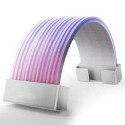 غطاء كيبل الطاقة آسيا هورس Aurora ARGB بمنفذ 24-Pin مع إضاءة RGB ووحدة تحكم وريموت – أبيض AsiaHorse Aurora 24Pin ARGB PSU Cover - WHITE (Controller + Remote)