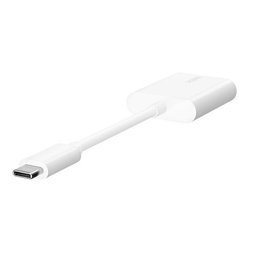 محوّل روكستار من يو إس بي-سي إلى منفذي يو إس بي-سي للصوت والشحن RockStar™ 3.5mm Audio + USB-C Charge Adapter
