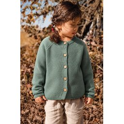 Links سترة تريكو للأطفال 1-8 سنوات - أخضر كاكي Links Knitted Cardigan for Kids 1-8 Years - Khaki Green