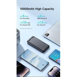 بنك طاقة MC 22.5 واط بشاشة رقمية 10000 مللي أمبير/ساعة 1C+2A - أسود MC Nano Series 20W PD Charger