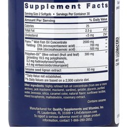 سوبر أوميغا 3 – زيت السمك مع مستخلص الزيتون والسمسم لايف اكستينشن Super Omega-3, EPA/DHA Fish Oil, Sesame Lignans & Olive Extract, 60 Softgels