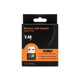 قطعة واي فاي Wi-Fi احترافية للكمبيوتر الإصدار الذكي بدون تعريف (Free Driver) بتردد 2.4 جيجاهرتز وسرعة 150 ميجابت Ultra-Miniature Wireless USB Adapter - Driver-Free 2.4G Smart WiFi Dongle with 150Mbps High-Speed Performance