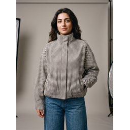 جاكيت كاجوال خفيف بنقشة المربعات Stylish Jacket