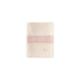 بطانية أطفال بنمط سلة وشرائط 85x100 سم - بودرة طبيعية Baby Blanket with Woven Pattern & Stripes 85x100 cm - Natural Powder