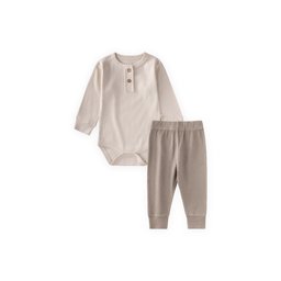 طقم سالوبيت Basic موسمي للأطفال 0-3 سنوات - بيج فاتح Vizon Basic Seasonal Baby Bodysuit Set 0-3 Years - Light Beige Vizon