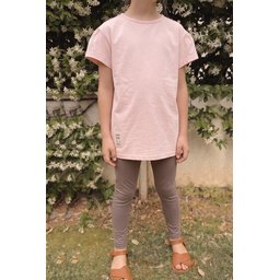 توب تونيك بناتي قطن 100% - وردي فاتح (4-12 سنة) Girls' Tunic Top 100% Cotton - Powder Pink (4-12 Years)