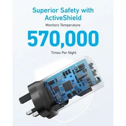 انكر - شاحن جداري 336 يحتوي 3 منافذ وبقوة شحن 67 واط - اسود Anker 336 Charger 67W Black