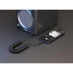 كابل صوت بورودو حلزوني مرن من واجهة أليكس إلى منفذ لايتنينج بطول 1.2 متر Porodo 3.5mm Lightning AUX Coiled Audio Cable 1.2m