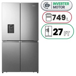 ثلاجة هايسنس 27 قدم (749 لتر) بأربعة أبواب مع محرك Inverter وتقنية Total No Frost Hisense 27ft (749L) Four-Door Refrigerator with Inverter Compressor and Total No Frost