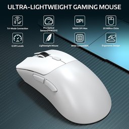 ماوس ألعاب أتاك شارك R1 فائق الخفة، لاسلكي ثلاثي الاتصال وقابل للشحن ATTACK SHARK R1 Tri-Mode Ultra-Lightweight Wireless Gaming Mouse