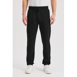 بنطلون رياضي رجالي مريح بقصة مستقيمة، 2 قطعة، أسود-فحمي ورمادي-كحلي Men's Relaxed Fit Straight Leg Sweatpants with Zipper Pockets, 2-Pack - Black-Anthracite & Grey-Navy