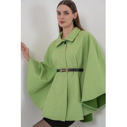 بونشو نسائي 9170 مع حزام - لون أخضر زمردي Women's Belted Cachet Poncho 9170 - Emerald Green