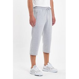 شورت برمودا رجالي رمادي طويل بجيوب وسحاب وخصر مطاطي قابل للتعديل Men's Grey Bermuda Long Shorts with Zipper Pockets and Adjustable Elastic Waist
