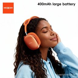 سماعه طوك بلوتوث لون برتقالي ماركه موكسوم العالميه Headset Brand Moxom orange