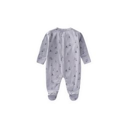 تولوم أطفال بتصميم أشرعة أزرق مع قفازات مدمجة 0-9 أشهر Baby Footed Romper with Built-in Mittens - Blue Sail Pattern 0-9 Months