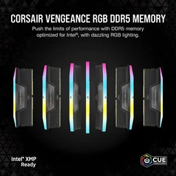 ذاكرة كمبيوتر مكتبي كورسير فينجينس آر جي بي بسعة 16 جيجابايت DDR5 تردد 6000 CORSAIR Vengeance RGB 16GB 288-Pin PC RAM DDR5 6000 (PC5 48000) Desktop Memory